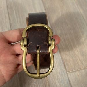 Banana Republic Women’s Italian Leather Brass Buckle Western Belt size 34
